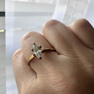 Vintage 80’s Avon Gold Band with Silver Setting Ring